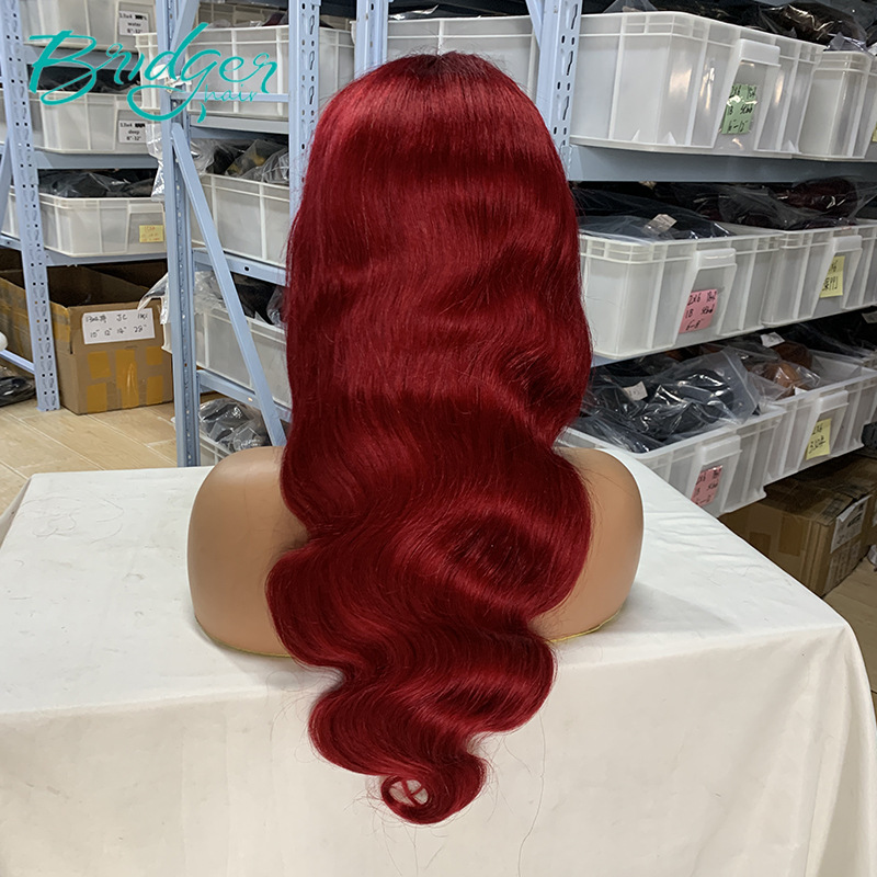 13*4 Lace Headgear Cabelo Humano Cor 99J Cabelo Humano perucas frontais de renda_voghion.com