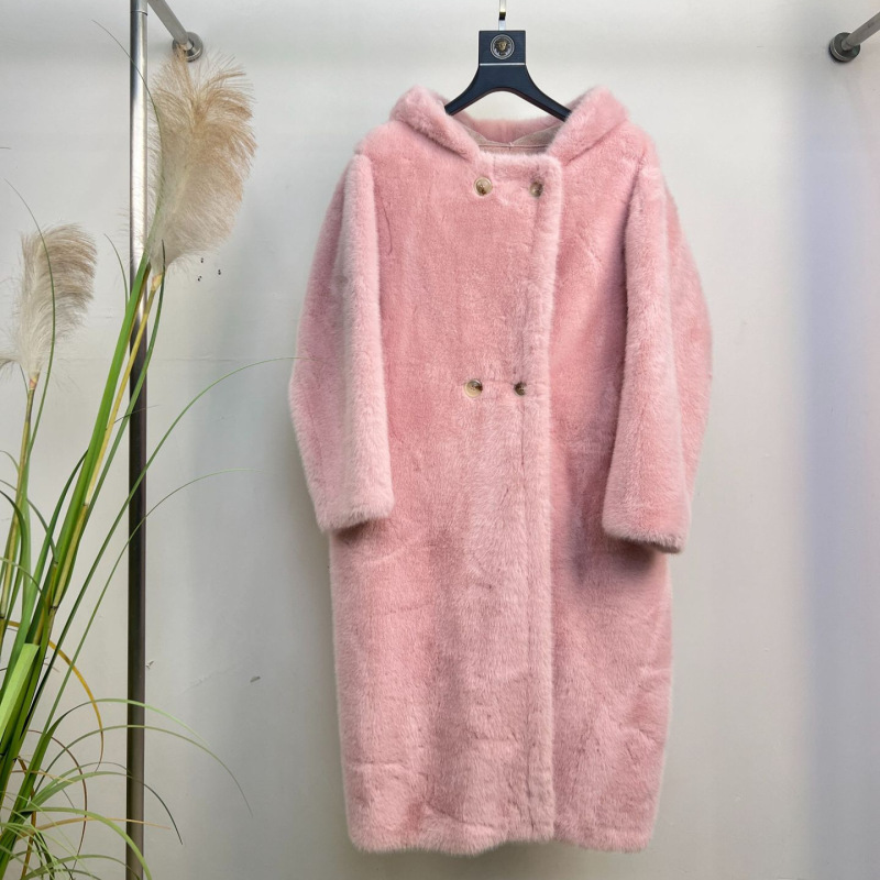 Winter New Fur Integrated Hooded Teddy Style Loose and Environmentally Friendly Imitation Mink Fur Women's Coat Extra Long 888012