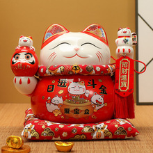 6.5寸大招财猫摆件存钱罐大容量礼品家居开业可爱陶瓷储蓄罐批发