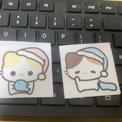 棉花糖猫转印贴纸卡通可爱软萌少女心手账本手机壳装饰水杯防水贴