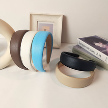 日韩感PU皮革发箍皮质宽边压发头箍颅顶显脸廋发卡发饰女饰品批发