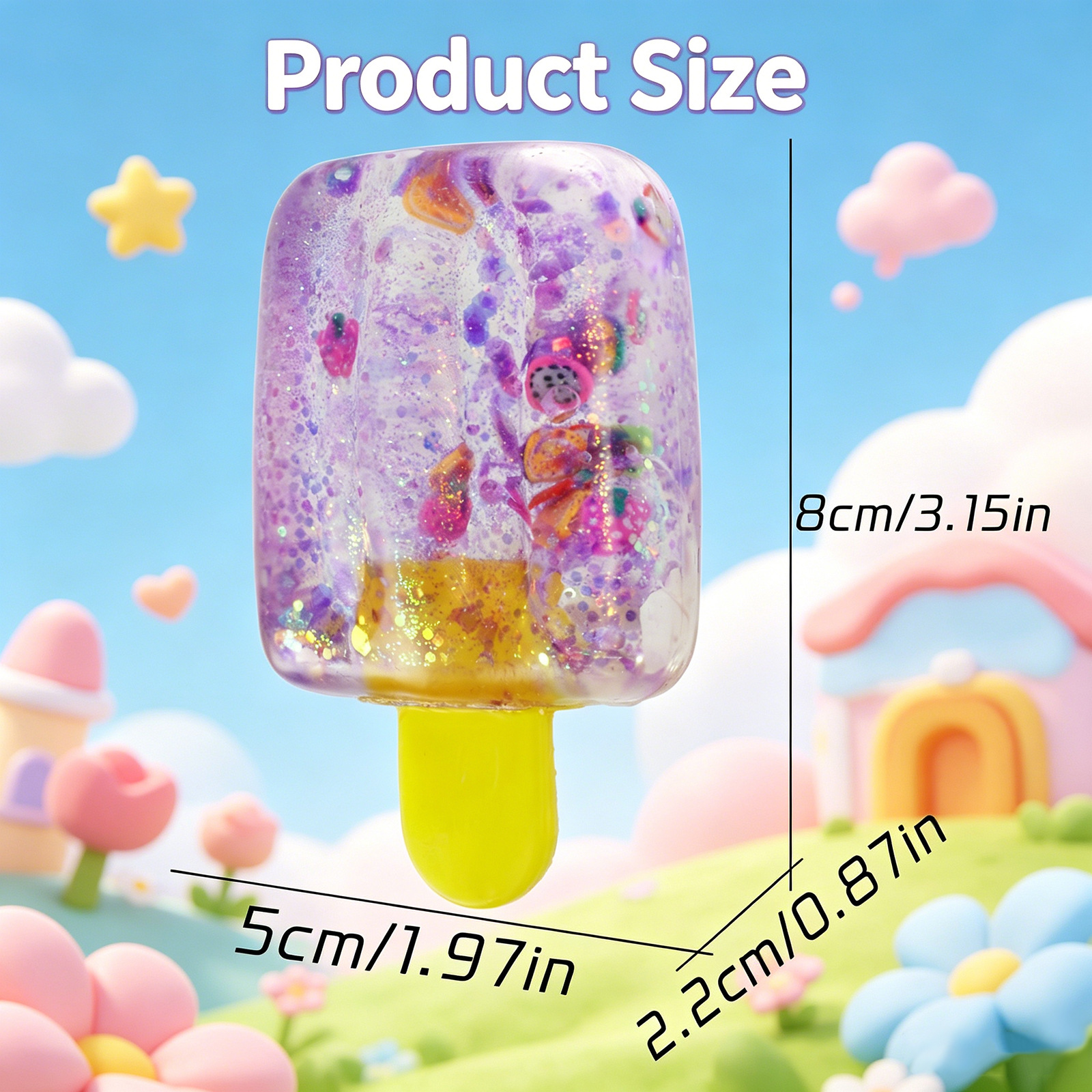 Ice cream pinch fun-gold pink purple opp / Opp packaging