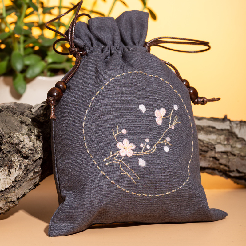 Jinhao bordado hecho a mano material de bricolaje bolsa Cordón portátil Lu bordado cosmético bolsa no Cruz puntada bolsa de almacenamiento