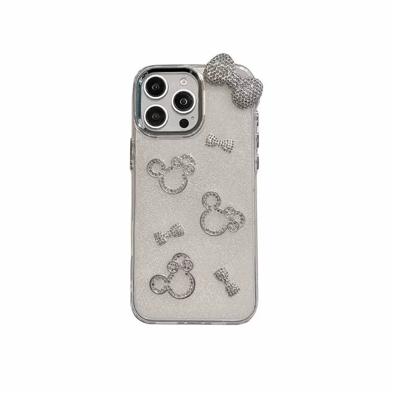 Чехол для iPhone 16 с мультяшным рисунком, совместимый, с бантом и браслетом, корейский стиль