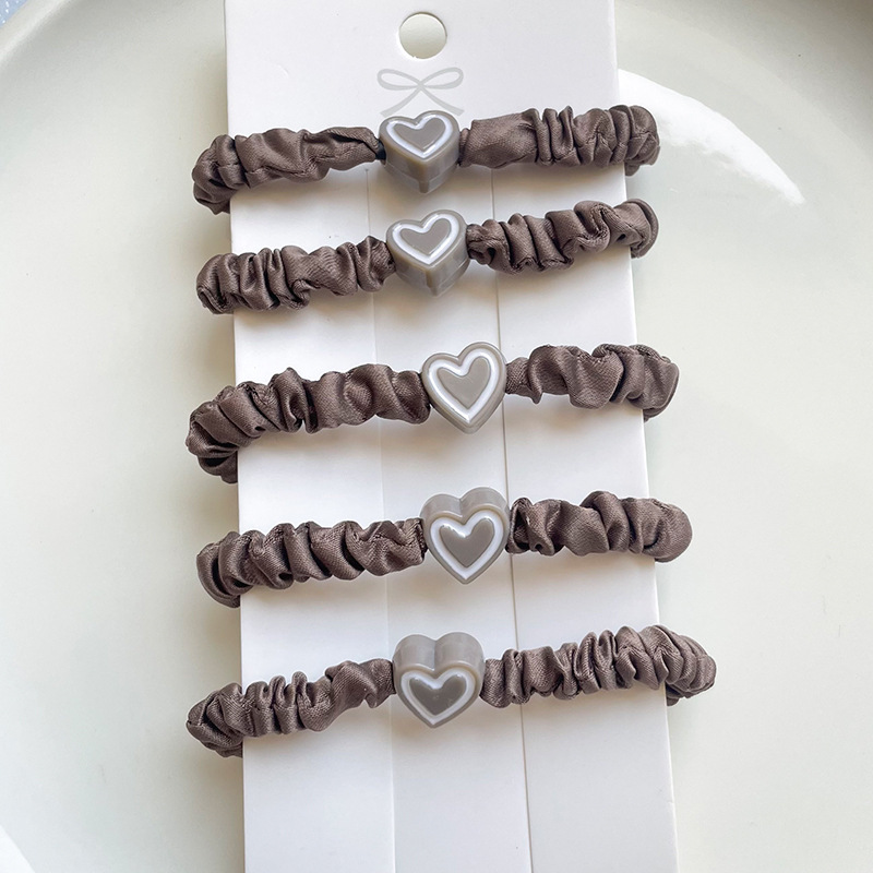 Coreano simple amor anillo de intestino delgado leche cabello amarrado cabello 2024 nuevo anillo de cabello de alta elasticidad cabello de cabeza