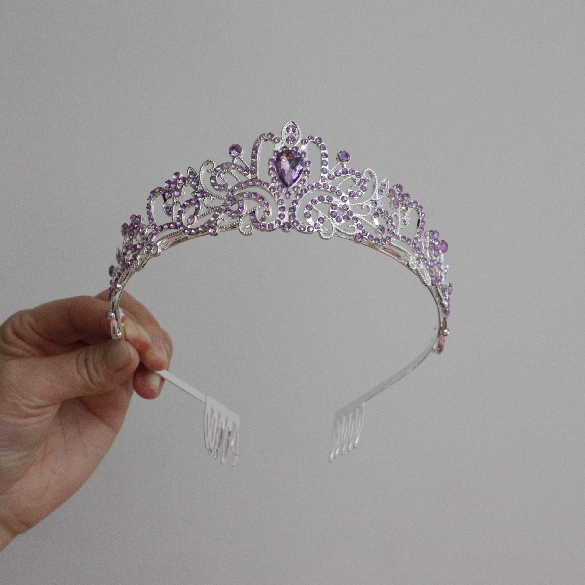 190g Weight Hair Band Hair Accessories Type Zircon Inlay Material 1 Piece Quantity Wedding, Festival Occasion Alloy Material Crown Pattern All Seasons Season Women's Gender Inlay Design Luxurious Style Luxurious Women's Crown Alloy Inlay Zircon Hair Band 7