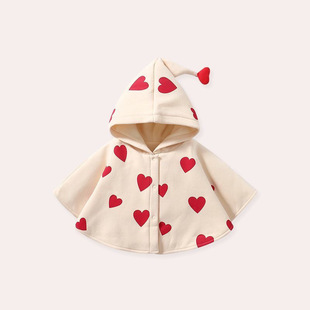 Baby's Spring and Autumn Cloak Baby Girl's Going Out Cloak Windproof Cushion Princess Children's Shawl Warm Jacket