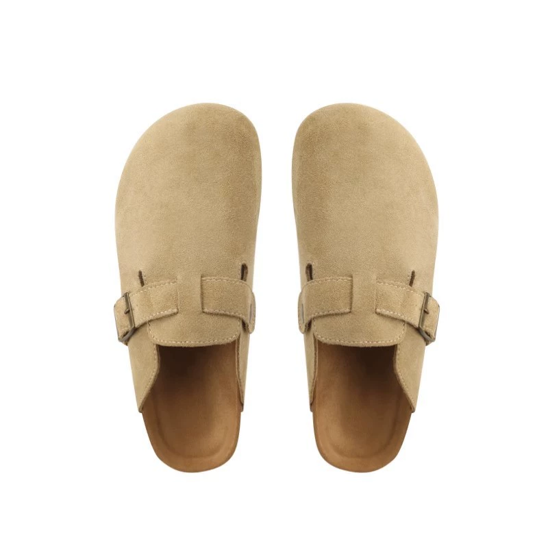 【Spot companion price 58】Сандалии Sanxi Birken для женщин, весна 2025, толстая подошва, настоящая кожа, босоножки половинки