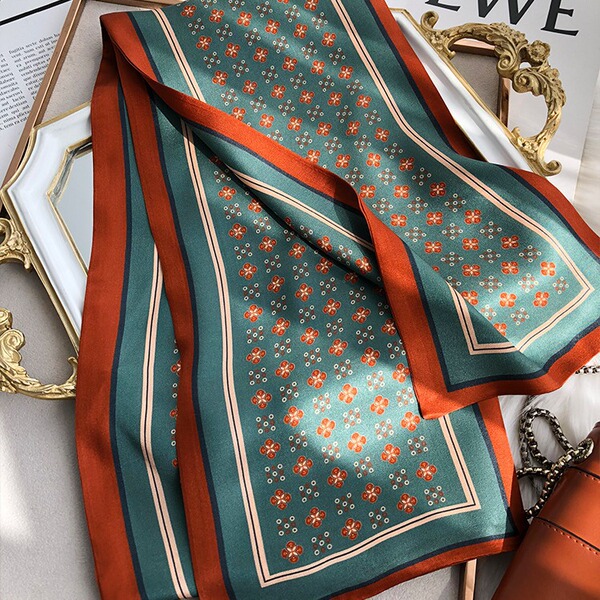 Universal silk summer long double-sided scarf