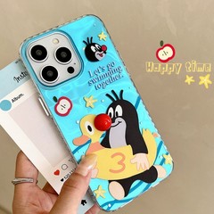 Apple 15 携帯電話ケース 水の波紋 iphone14pro 新しい漫画 iPhone13 小さなモグラ かわいいに適しています。
