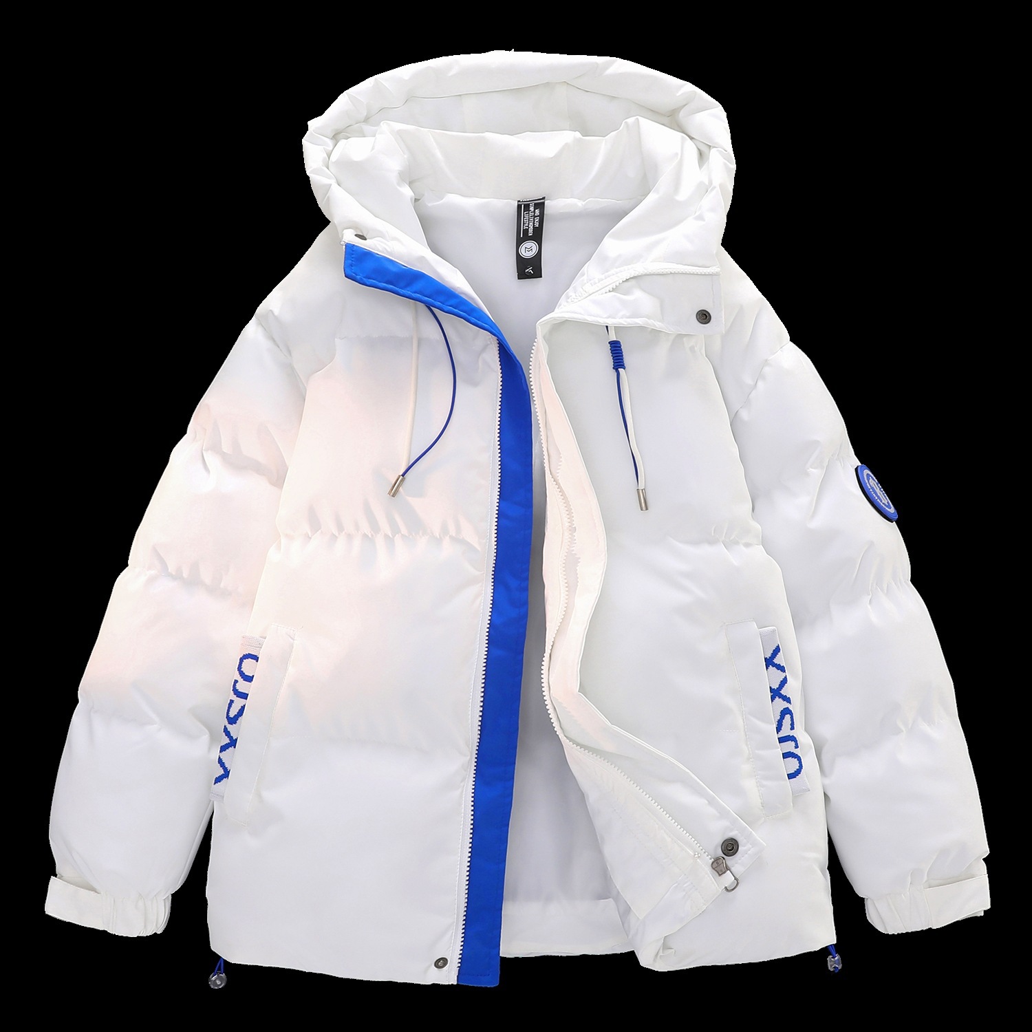 2023 nueva juventud guapo Abrigo acolchado de algodón engrosado falso de dos piezas con capucha ins abrigo suelto estilo Hong Kong Abrigo acolchado de algodón de invierno