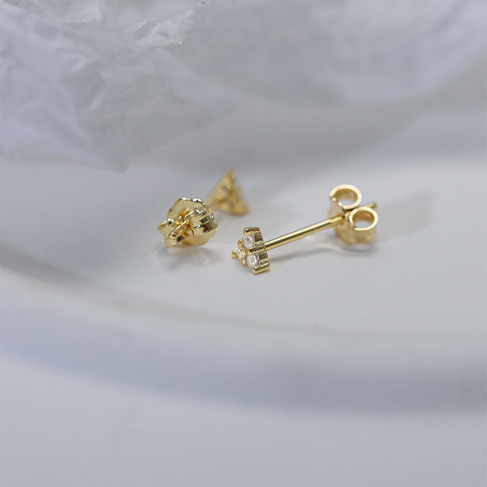 1 Pair Simple Style Cactus Moon Flower Plating Inlay Sterling Silver Zircon 18k Gold Plated Ear Studs display picture 29