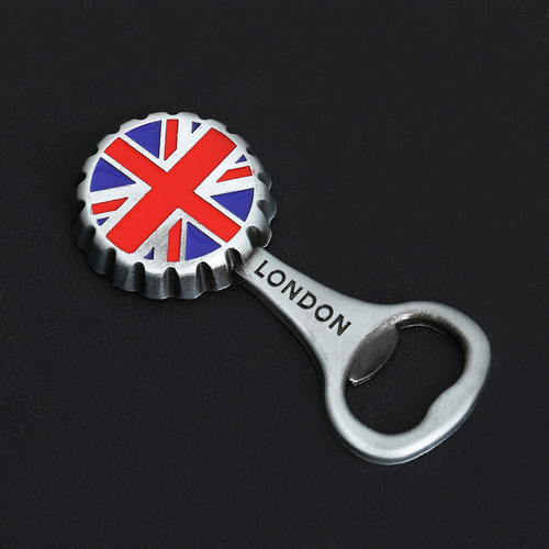 Zinc Alloy Antique Tin Oil-Dripping Bottle Opener & UK London Fridge Magnet—Dual-Use, Cross-Border Supply