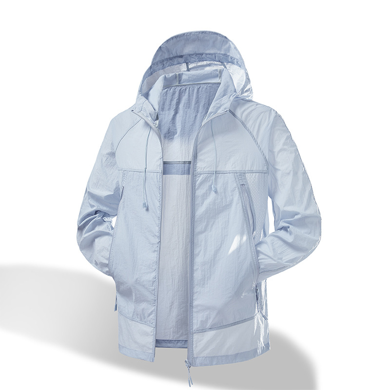 In-Stock Summer New Couple's Sun Protection Clothing, Ice Silk Sun Protection Clothing, Men's and Women's Hooded Outdoor Uv Protection Skin Jacket
