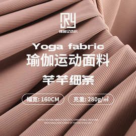 芊芊细条高弹罗纹运动面料 高弹运动打底衫小背心瑜伽服面料现货