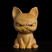 崖柏生肖狗实木精品客厅摆件创意雕刻工艺品文玩手把件旺财送礼