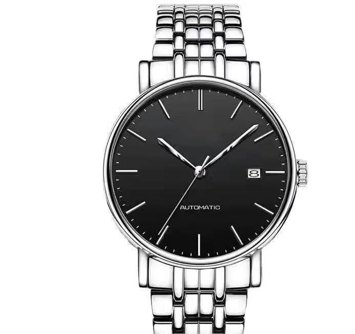 Men's Automatic Mechanical Watch With Steel Bracelet And Calendar_voghion.com