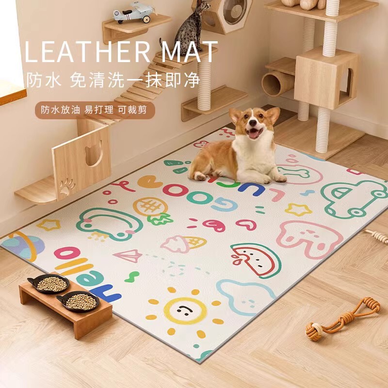 2026 Pet Floor Mat Waterproof and Urine-Proof Pvc Dog Fence Carpet Dog and Cat Meal Mat Anti-Horse Year