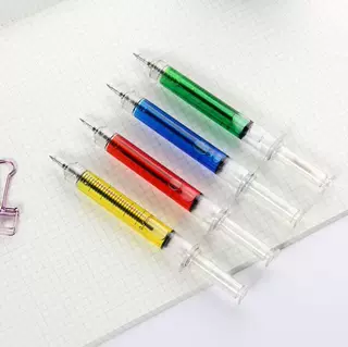 针管注射器圆珠笔创意塑料透明仿真针筒造型疫苗笔学生减压广告笔