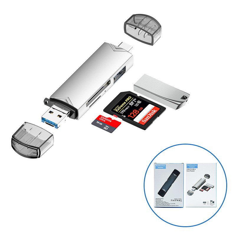 Fábrica modelo privado USB3.0 lector de tarjetas multifunción tipo-c Android teléfono móvil ordenador OTG Cámara SD/TF/USB flash disk