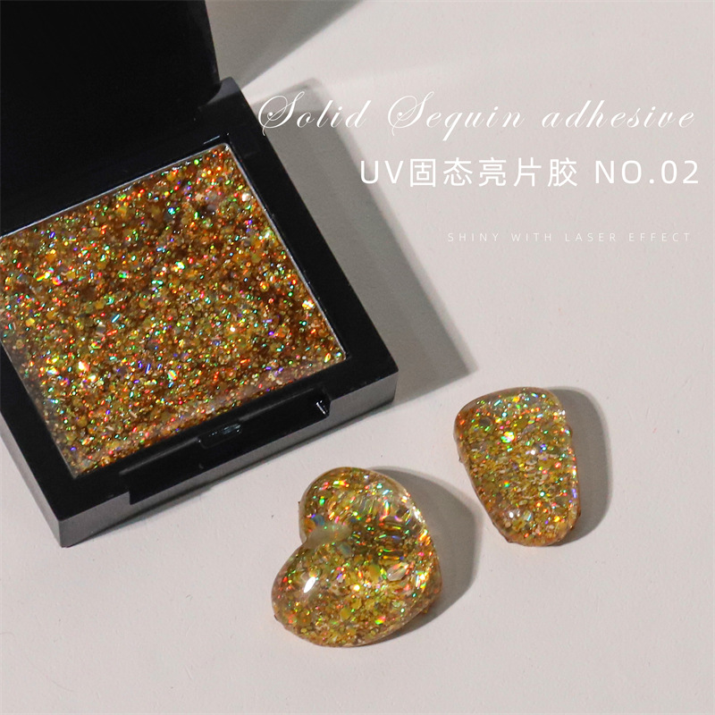 Pequeño Libro Rojo manicura japonés UV sólido lentejuelas pegamento flash láser brillo lentejuelas esmalte de uñas pegamento para salón de uñas