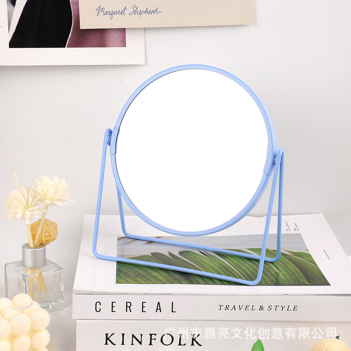 Espejo de maquillaje de escritorio simple rotación de 7 pulgadas osciloscopio ampliable espejo de doble cara de escritorio espejo de maquillaje al por mayor