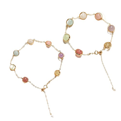 Badu Lucky Colorful Crystal Bracelet Women's Strawberry Crystal Peach Blossom Blonde Crystal Lucky Fortune Transfer DIY Duobao Bracelet