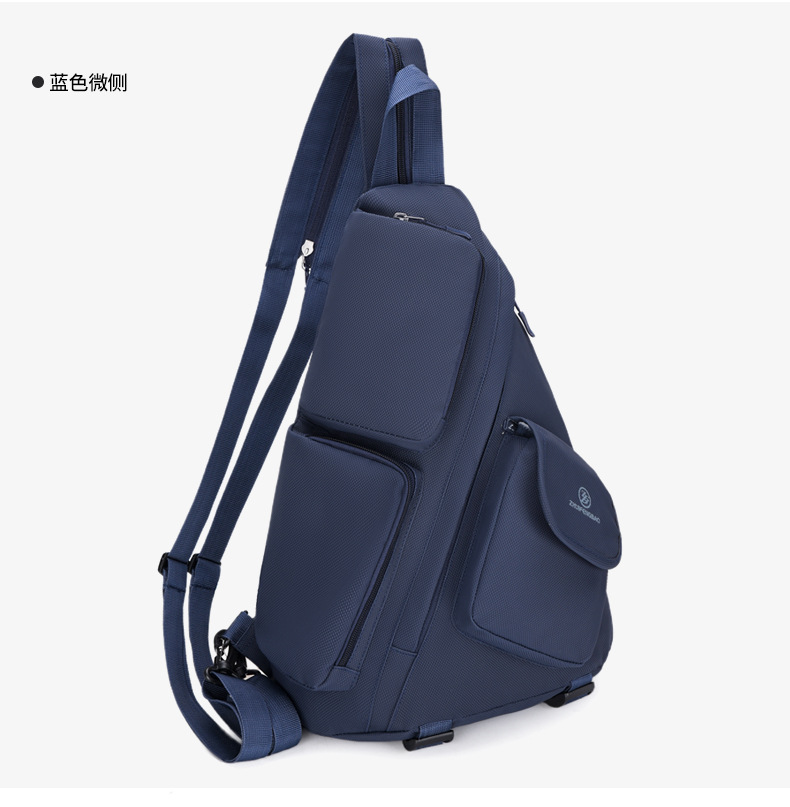 2025 New cross-border men's chest bag, casual men's bag, large-capacity retro multi-functional crossbody bag, soft leather single-shoulder bag undefined