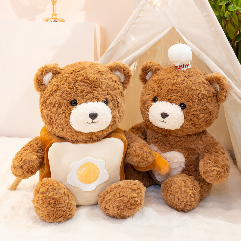 Nuevo amor oso bufandas oso muñeca pastel de pan oso de peluche almohada muñeca para dormir regalos de día de San Valentín para mujeres