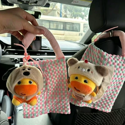 Cute Capybara Lulu Car Creative Tissue Pack Car Tissue Box Interior Armrest Box Multifunctional Tissue Dispenser for Women