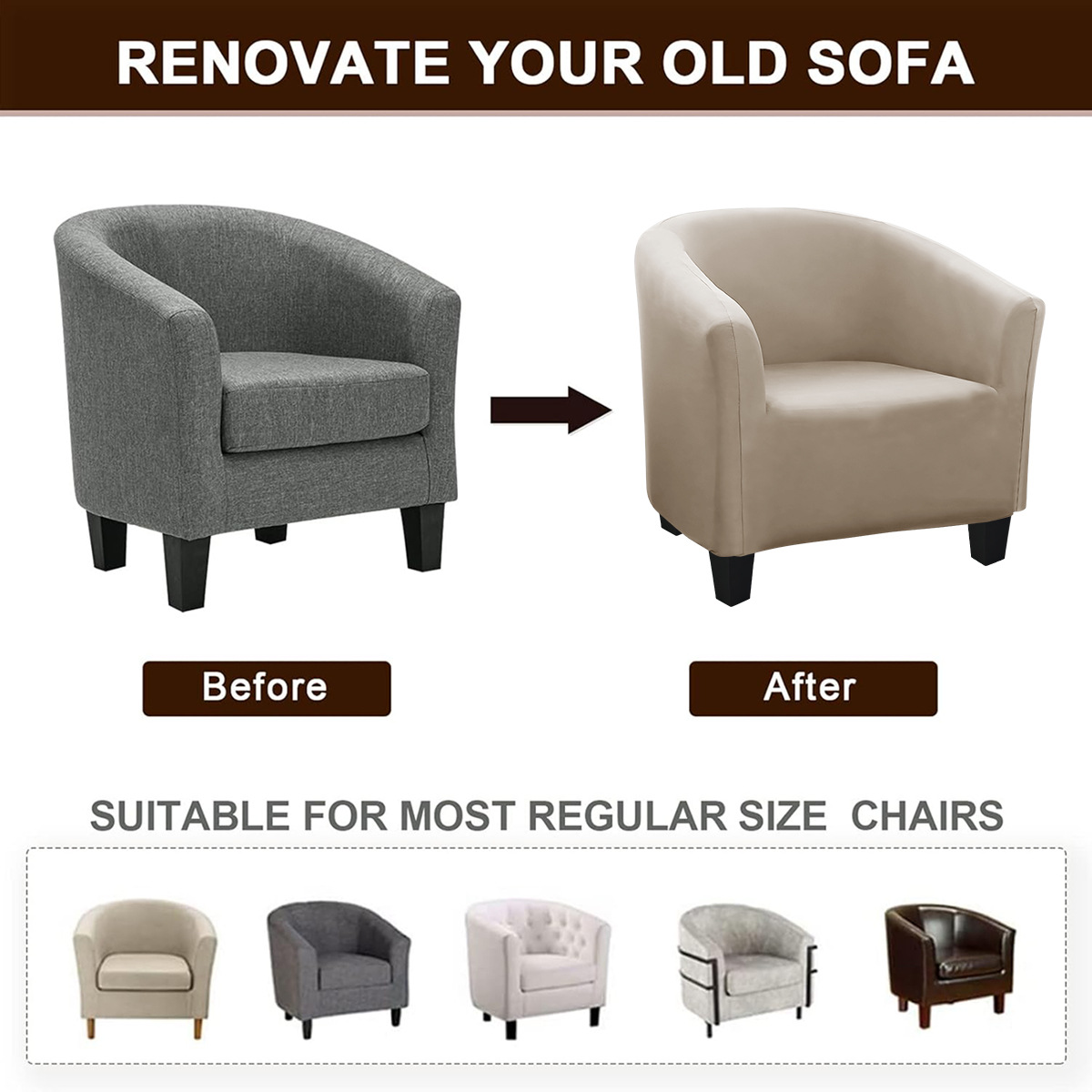 Funda de sofá impermeable elástica de seda de leche para bañera, color sólido, universal, para sofá individual, TEMU dropshipping