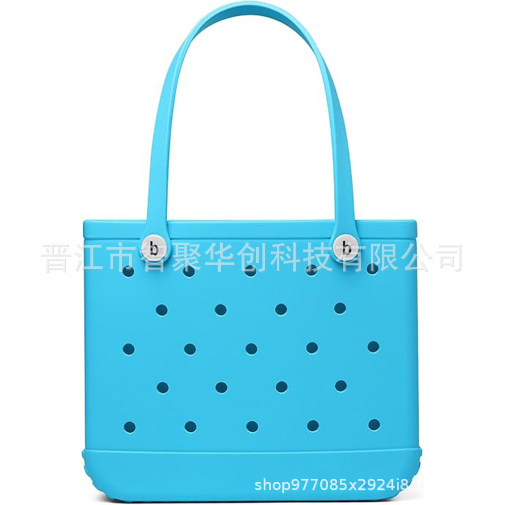 Eva bolsa de playa bolsa de agujero ligera europea y americana moda diy bolsa de mano de gran capacidad bolsa de hombro especial junto al mar