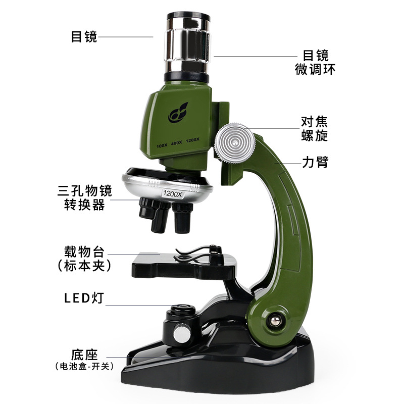 Microscopio óptico para niños de alta definición biología clase secundaria estudiantes ciencia experimento juguetes educativos