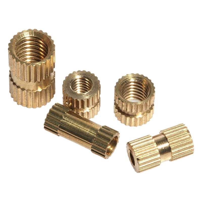 Прямая накатанная Медная гайка медная вставка для литья под давлением пластиковая Встроенная I-образная восьмиобразная саржевая медная мать цветка в форме земли