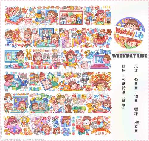 Fat Rong Rong Hand Account Special Oil and Paper Tape Mi Xiao Rong Series Weather Slogan Cute Text Handmade Collage Material
