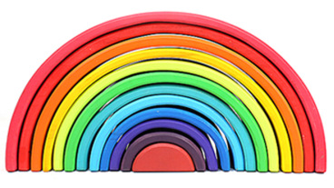Los niños de madera Montessori Arco Iris bloques de construcción DIY ensamblados apilados alta educación temprana juguetes educativos kindergarten material didáctico al por mayor