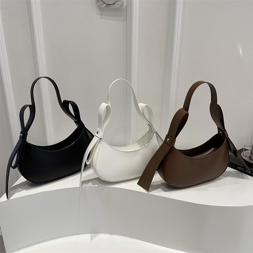 2025 Korean Summer New Simple Viral Candy Color Half Moon Saddle Bag Shoulder Crossbody Small Bag for Women