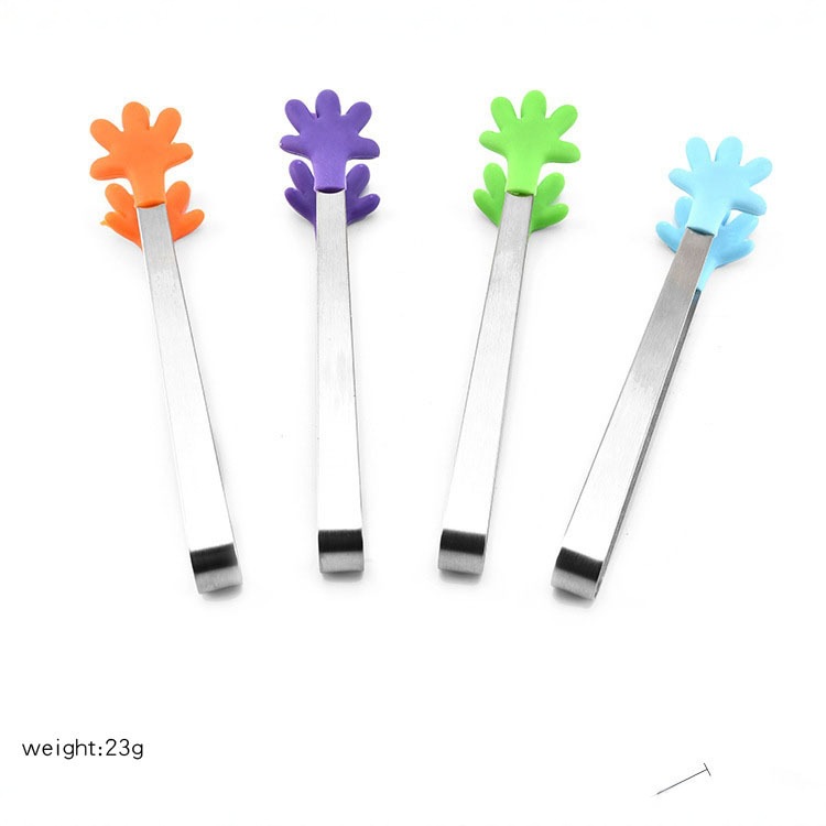 Creative silicone kitchen tongs