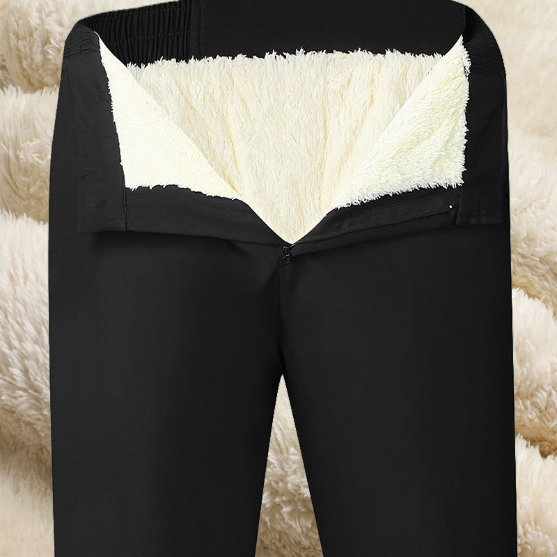 保暖冬季棉裤加绒厚款保暖裤西裤男中老年爸爸裤休闲裤直筒长裤子