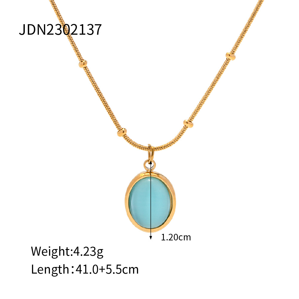Europea y americana transfronteriza Internet celebridad estilo verano fresco ópalo collar mujeres todo-Partido simple de alta calidad de la joyería al por mayor