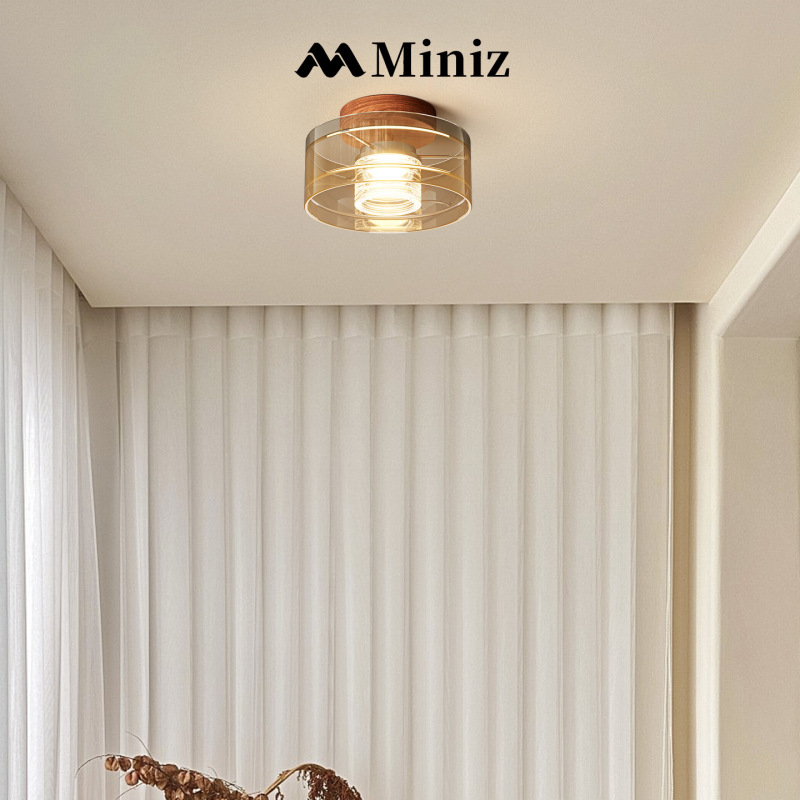 Vintage Glass Hallway Ceiling Light, French Retro Light Luxury High-End Style, Balcony and Dressing Room Light, Corridor and Entrance Lighting Fixtures