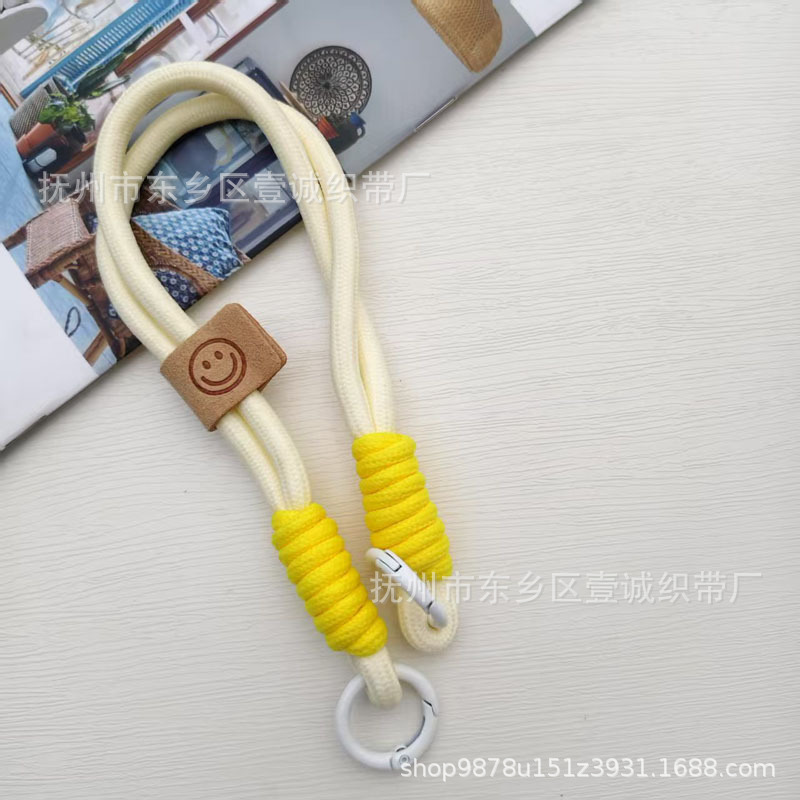 笑脸ins风手机绳毛绒公仔挂绳DIY编织手腕绳手机链相机包包吊绳|undefined