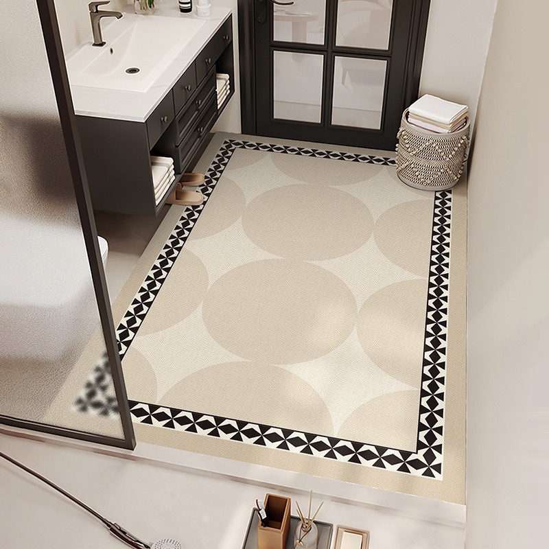 フレンチレトロなバスルームノンスリップフロアマット珪藻泥増粘吸収マットホテルのバスルームトイレドアノンスリップマット|undefined