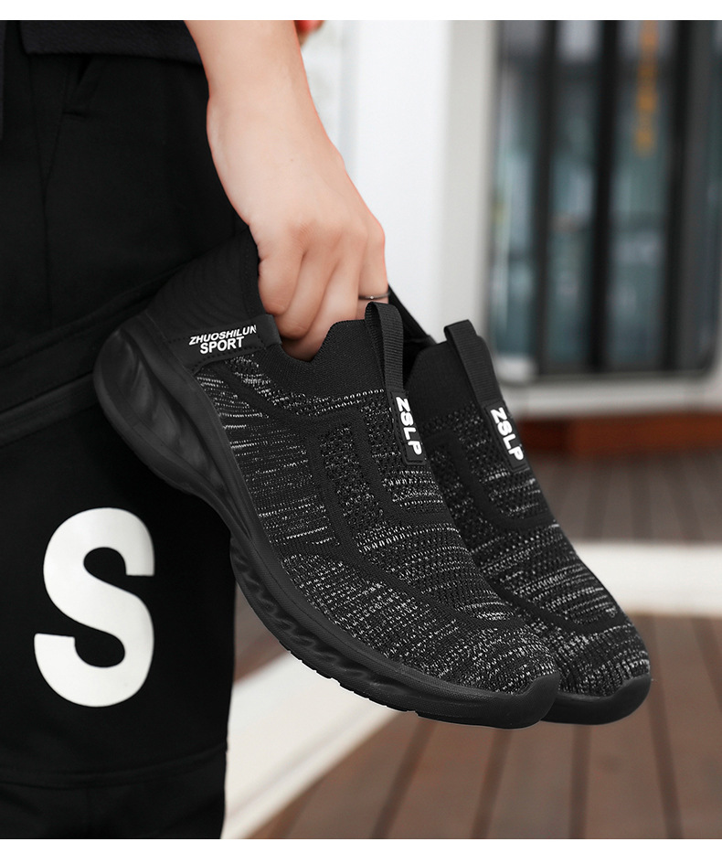 Cross-border Bestseller Lightweight Slip-on Walking Single Sports Shoes, Breathable Mesh Loafers For Middle-aged And_vogvips.com