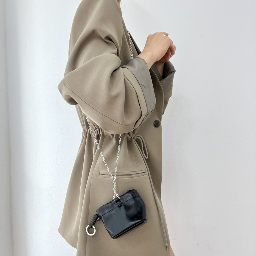 Korean Chic Autumn And Winter French Retro Style Blazer With Drawstring Waist, Slimming Effect, Pockets, Versatile_ecoleips.com