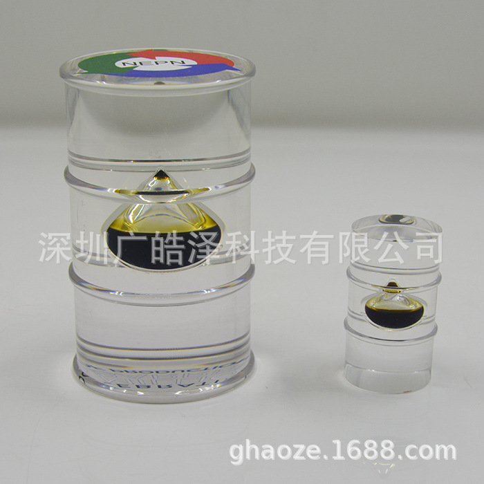 内藏油滴水晶胶油桶钥匙扣工艺品摆台挂件油滴展示树脂礼品创意