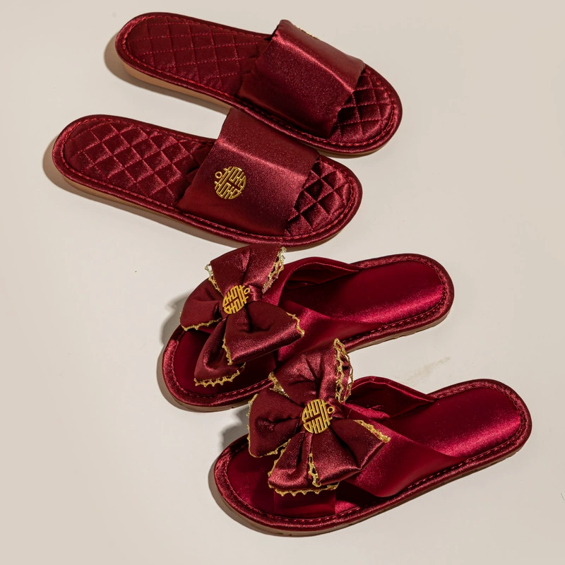 Свадебные тапочки Праздничная красная пара невесты свадебные туфли свадебное приданое утреннее платье женское летнее легкое роскошь Высокий смысл