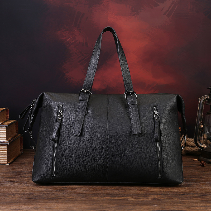 Cross-Border New Large Capacity Outdoor Gym Bag Fashion Casual Men's Travel Bag Genuine Leather Handbag And Crossbody Bag For Business Trips - Thumbnail 6