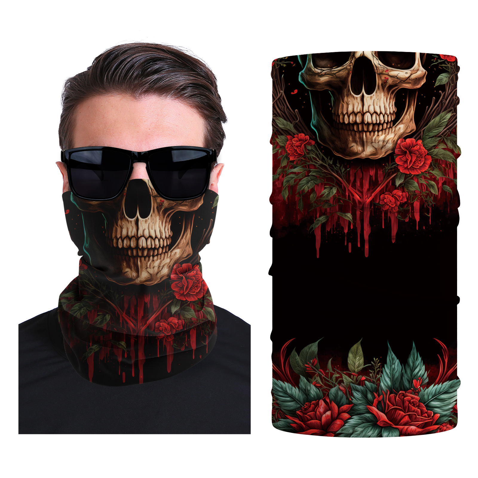 Xun hui transfronterizo media cara cráneo bufanda mágica sombrilla de viaje al aire libre máscara de equitación cuello de protección uv