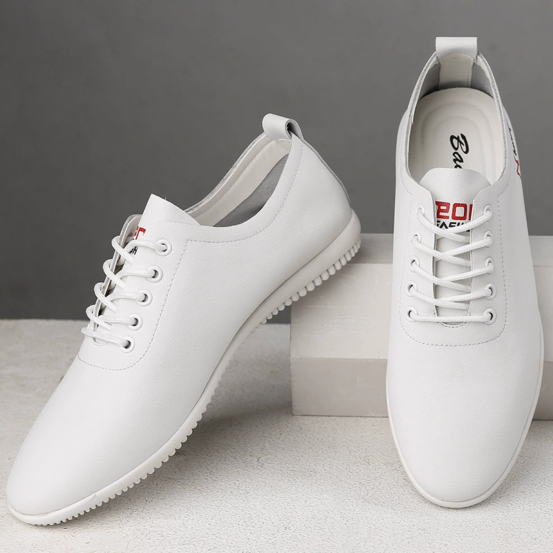 2023 летняя новая мужская обувь, белые туфли, дышащая модная универсальная мужская повседневная обувь, кожаная обувь, Мужская 5288